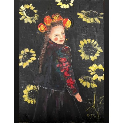 Sunflower Girl — Original Oil Painting by Marina Stognieva